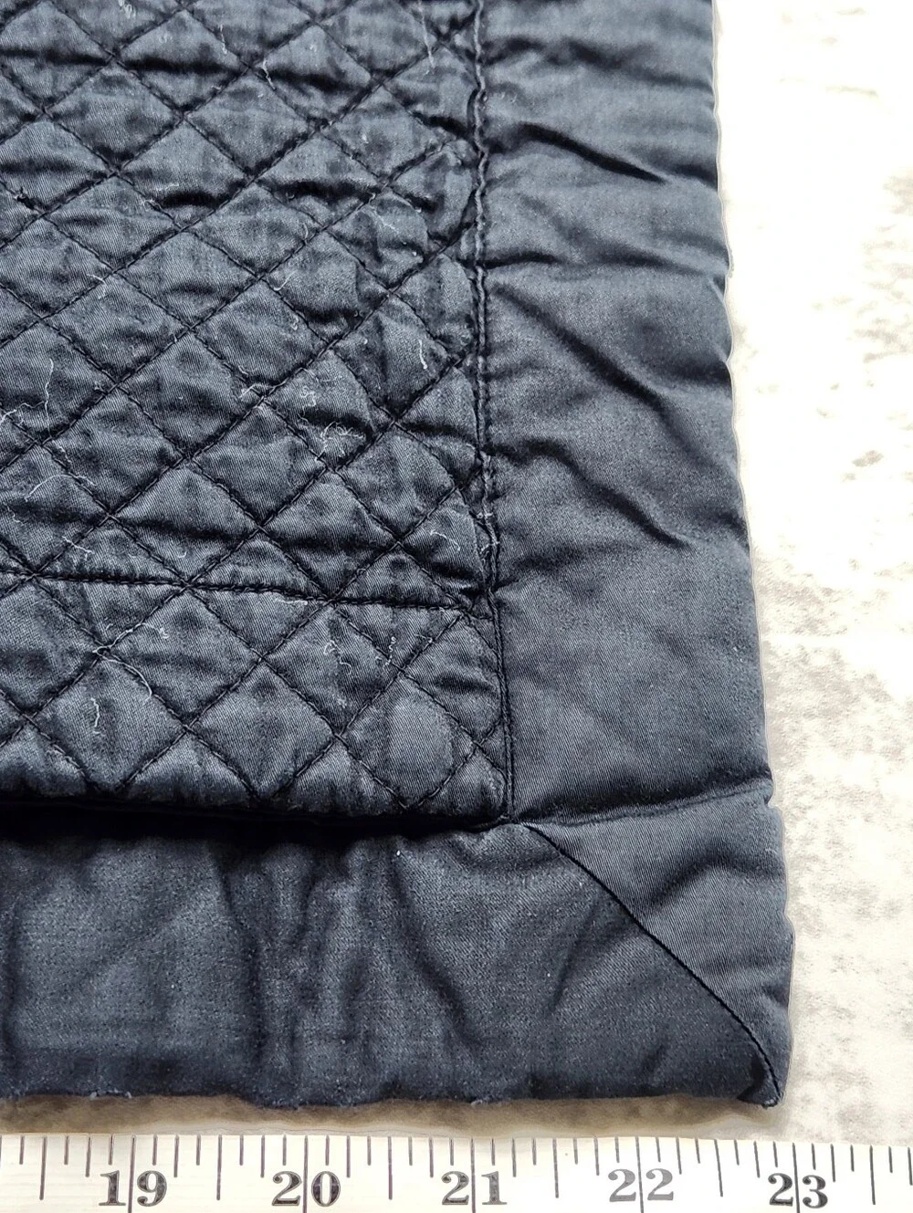 Ralph Lauren Quilted King Pillow Sham Black 2PC Set Button Closure Quiet Luxury